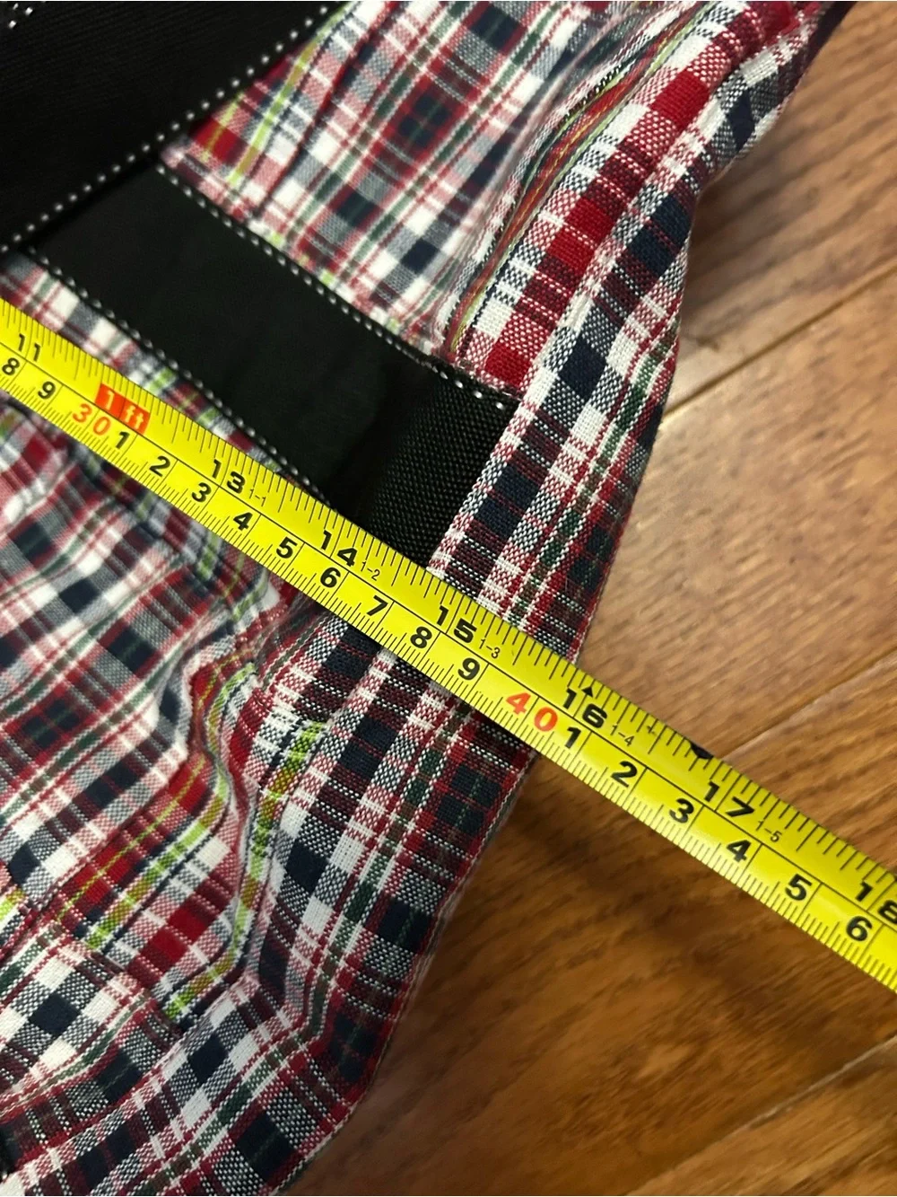 Plaid Travel Duffel Bag - Black Trim